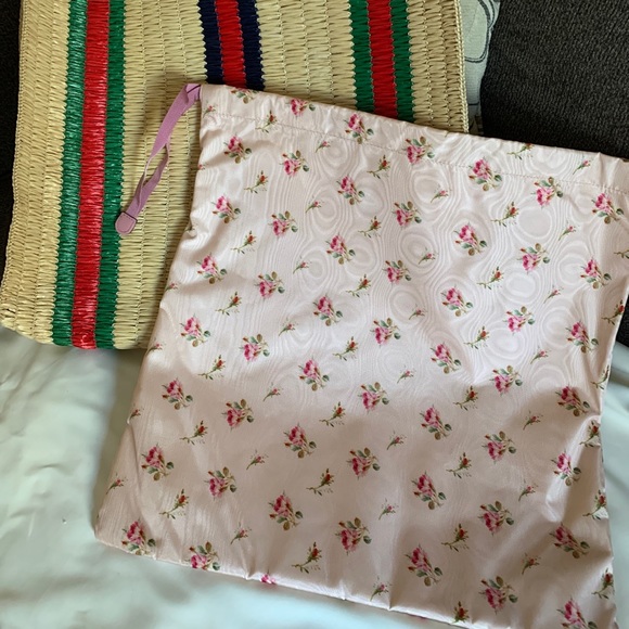 SOLD⛔️Authentic GUCCI STRAW LOGO LATGE TOTE/ REMOVABLE DRAWSTRING LARGE POUCH - Picture 13 of 16